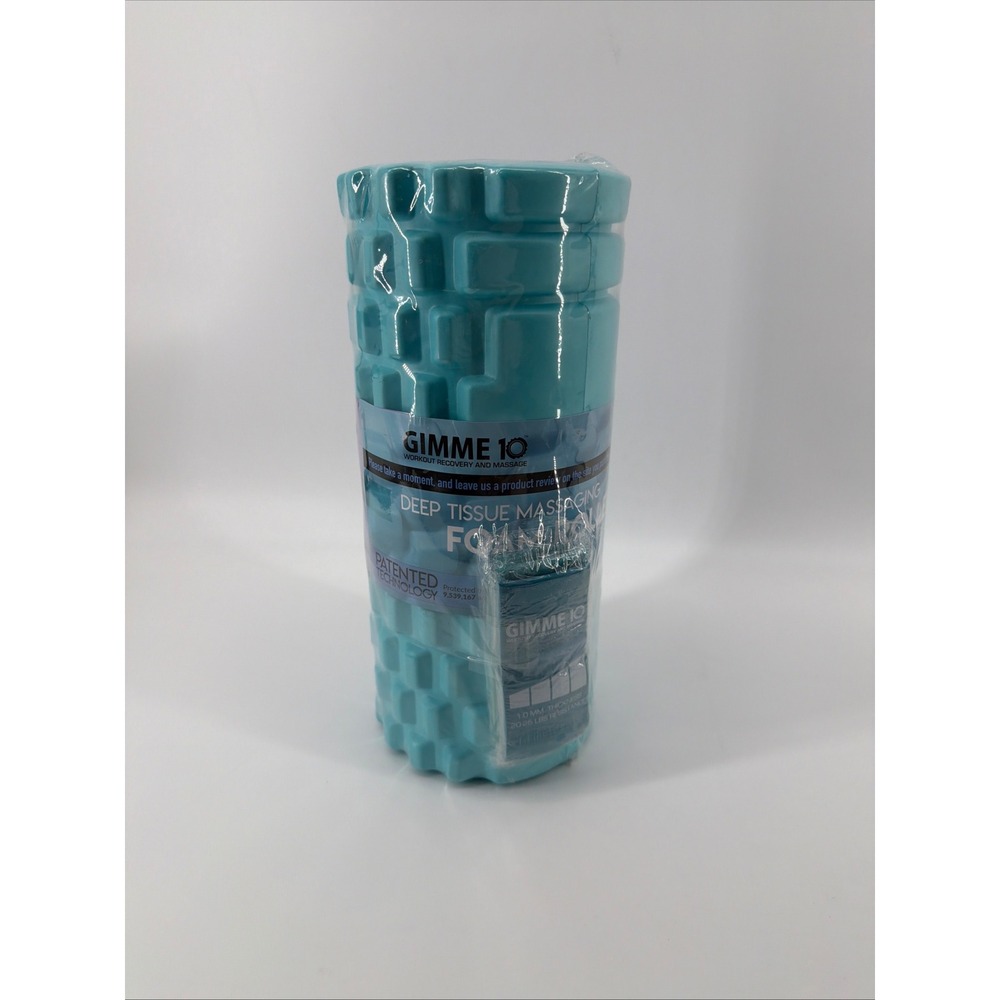 Gimme 10 Foam Roller Unisex OS Aqua Deep Tissue Massaging Roller Grid Texture